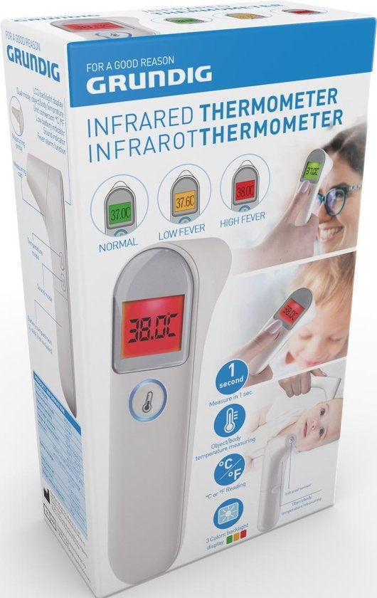 Grundig Infrarot-Thermometer - Fieberthermometer - Stirn- und Ohrenthermometer