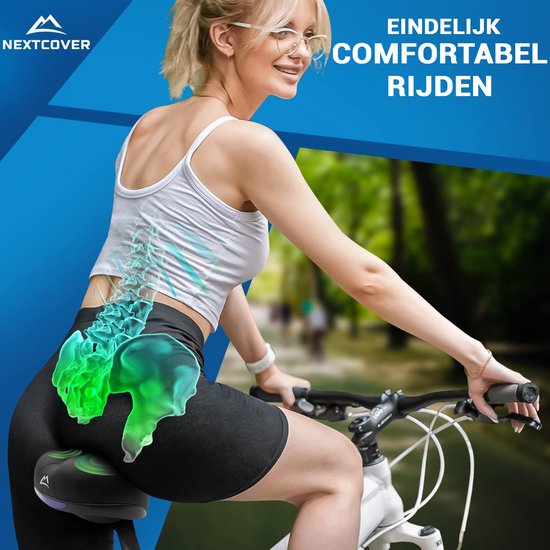 Nextcover Fahrradsattel – Airflow – Ergonomisch – Memory-Schaum – Schwarz