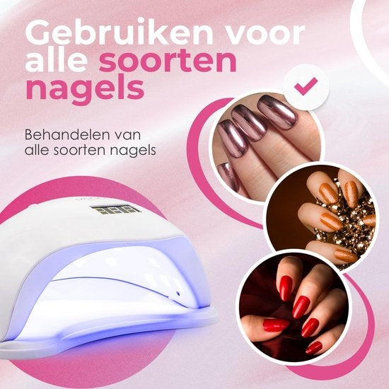 Moods Gellac - Professionelle Nagellampe - UV-Lampe Gel-Nägel - Nageltrockner - Steuerbar mit Tasten - Leistungsstarke LED-Lampe - Weiß