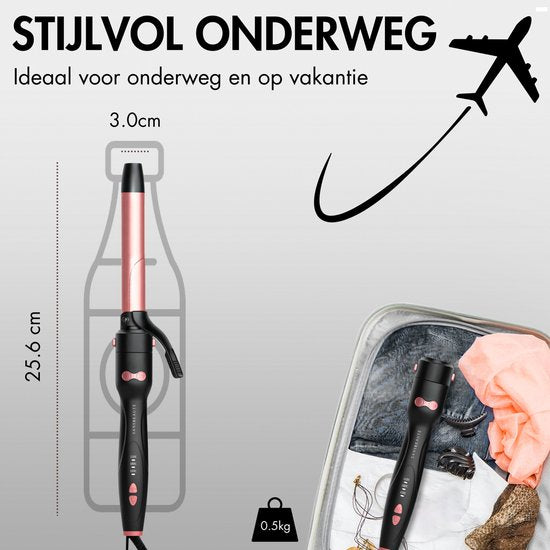 Sansbeauté® 3 in 1 Automatischer Lockenstab mit Klemme - Keramischer Lockenstab - 25mm bis 38mm - Beach Waves - gewelltes Haar - Lockenstäbe 33 38 mm 25 mm - Blowout-Bürste - Haarstyler - Lockenwickler - dünne und dicke Lockenwickler - Lockenstab kurzes H