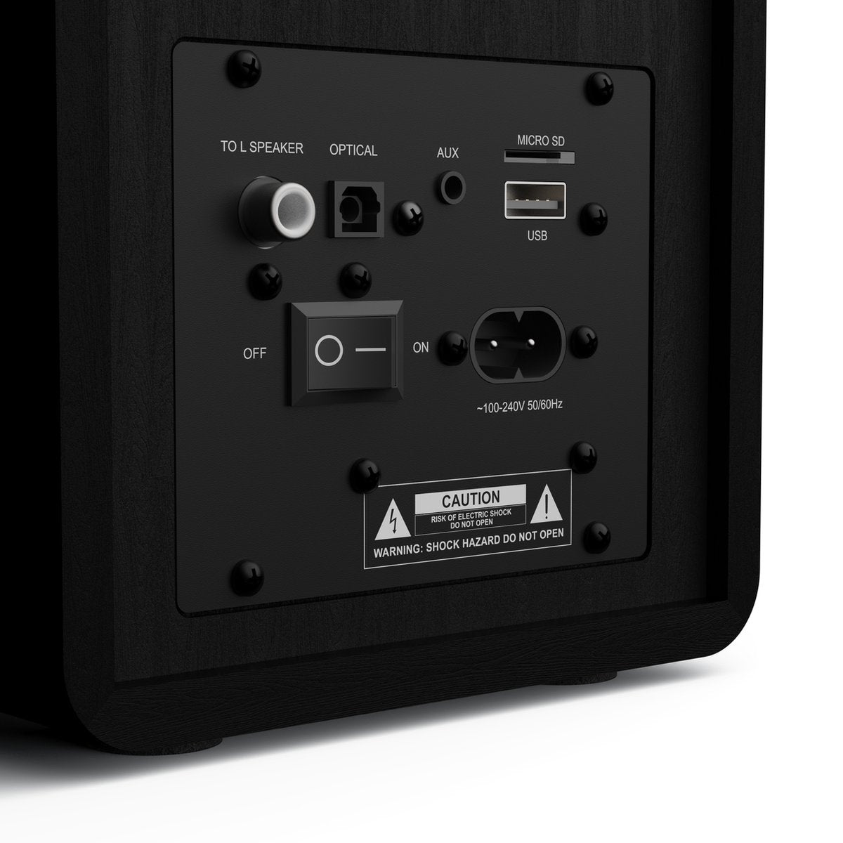 Majority - D40X - Aktive Regallautsprecher - Anschluss über Bluetooth - USB - AUX - RCA und optisch - Integrierter Verstärker - 4-Zoll-Tieftöner - Fernbedienung und integriertes Bedienfeld - Kevlar-Basswiedergabe - Plug and Play