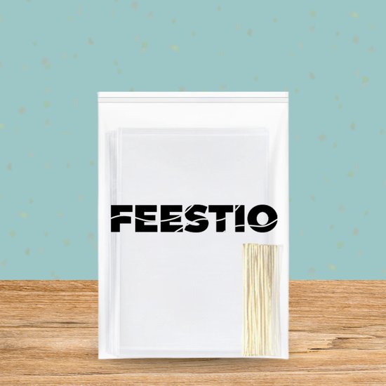 Feestio Sharing Bags 25 x 15 cm - 200 Stück - Bonbontüten - Kinderparty-Bonbontüten - Cellophantüten Transparent - Geschenktüten - Bonbontüte