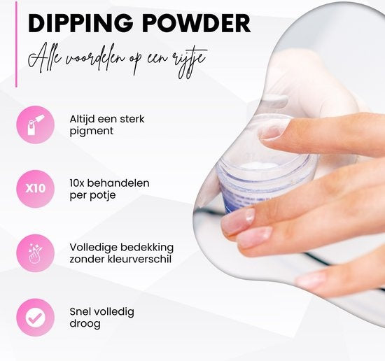 Moods Gellac - Dipping Powder Starters Kit - Pink Nude - 6 Farben - Acryl Nägel Starter Pack - Dip Nails