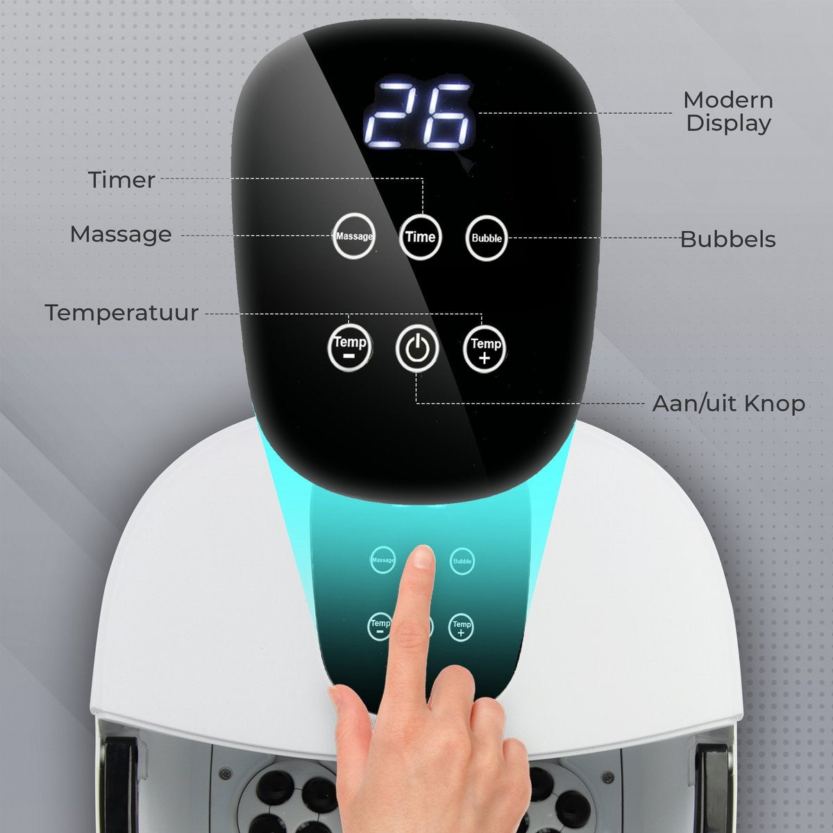 Niceey Massage-Fußbad 3XL - mit automatischen Walzen - Weiß