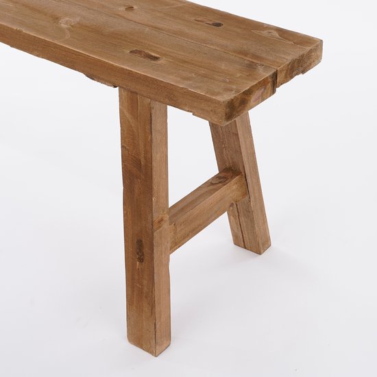 Mica Decorations Holzbank - L108 x B20 x H37 cm - Recyceltes Holz - Braun