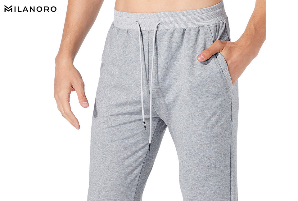 Milanoro Bequeme und ultraweiche Jogginghose - 2er Pack - Schwarz & Hellgrau - Größe XL