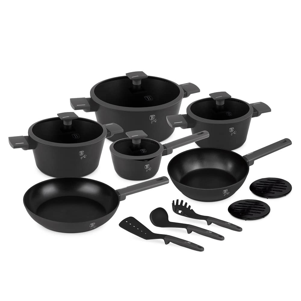 Berlinger Haus BH8141 15-teiliges Kochgeschirrset – TitanPro-Antihaftbeschichtung – Induktion – Anthrazit