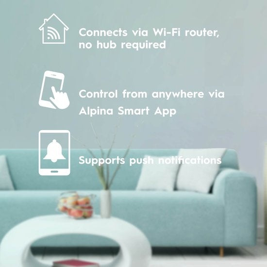 alpina Smart Home - Intelligente Sirene - 90dB - 8 verschiedene Töne - Alarm für Innenräume