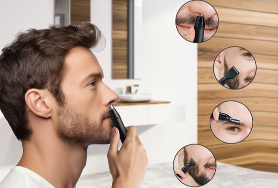 Wellhealth - 4-in-1-Nasen- und Ohrhaartrimmer - Schwarz