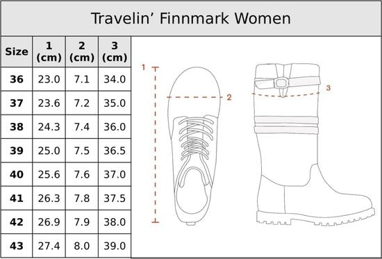Travelin' Finnmark - Wasserdichter Damenstiefel - Wollgefüttert - Schwarz - Größe 40