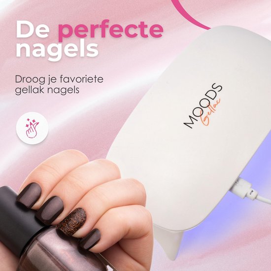 Moods Gellac - Kompakte Nagellampe - UV-Lampe Gel-Nägel - Mini-Nageltrockner - leicht zu tragen - Weiß
