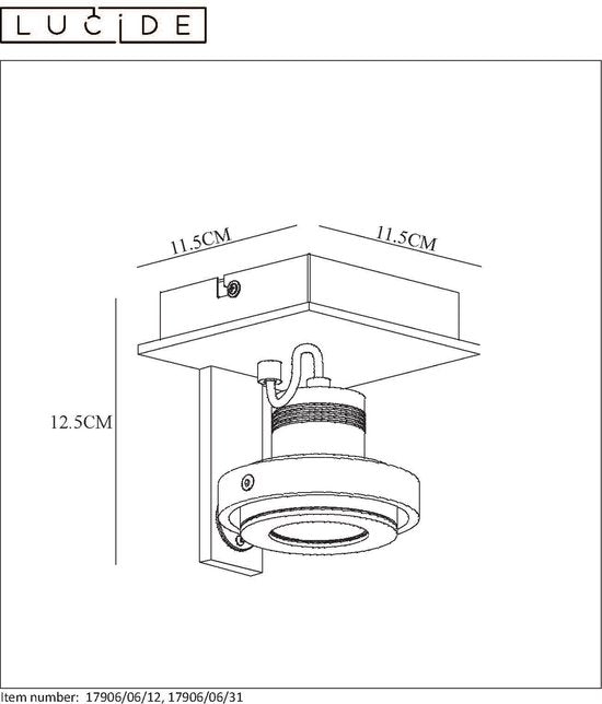Lucide LANDA – Deckenstrahler – LED „Dim to warm“ – GU10 – 1×5 W 2200 K/3000 K – Weiß