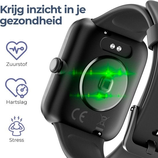 Lunis - Smartwatch - Apple & Android - Touchscreen - Unisex- Schwarz