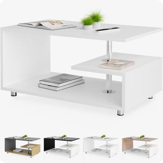 CASARIA Couchtisch - Lagerung Kratzfest 95x55x50cm - Weiß