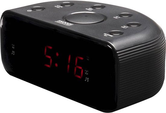 Denver - CR430 - Radiowecker - Schlummer-/Schlaffunktion - Digitaler Wecker - FM-Radio - Schwarz