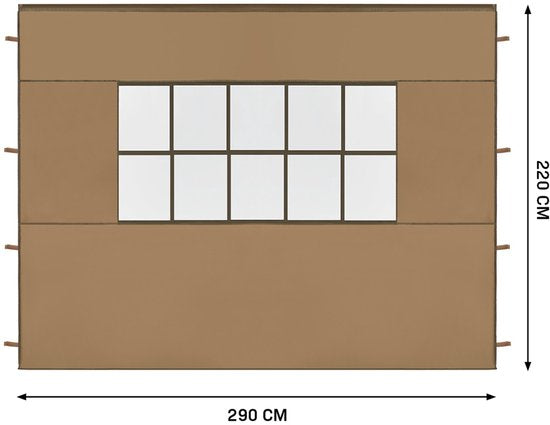 VONROC Seitenwand-Set – 6 x 3 m – 6 Stück – Für 2 x Premium-Partyzelt PT501XX | Beige