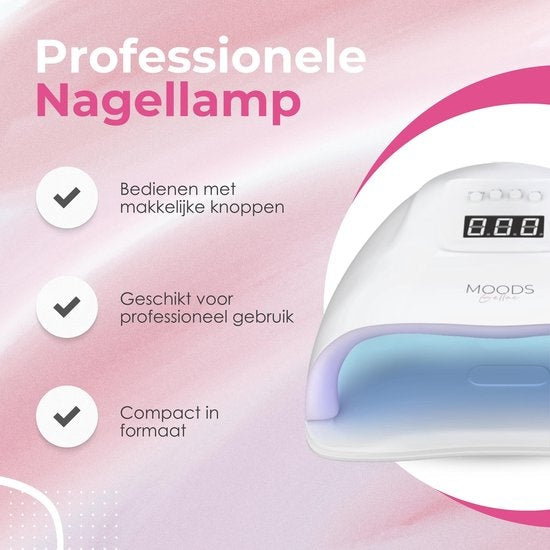 Moods Gellac - UV-Nagellampe - Steuerbar mit Tasten - Leistungsstarke LED-Lampe - Weiß