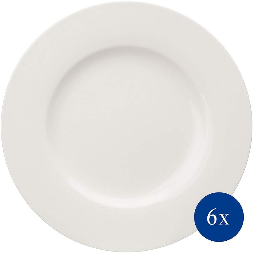 Vivo by Villeroy & Boch Group 6-teiliges Set Basic White flache Teller 27 cm - schlichtes weißes Design