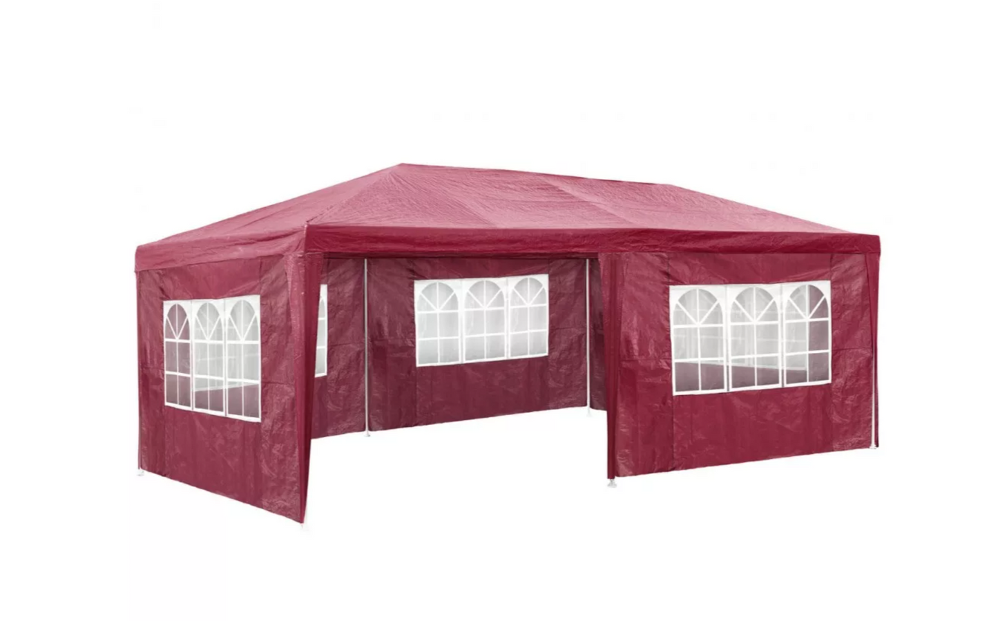 Marquee Rimini Gartenpavillon 3 x 6 m Rot – Partyzelt mit 5 Seitenwänden – UV-Schutz 50+