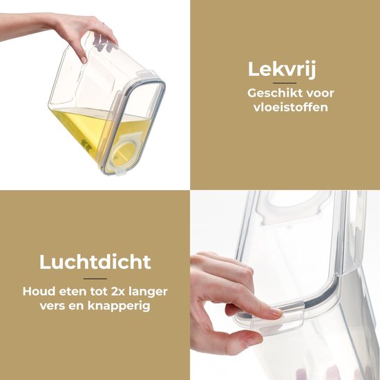 Stosh Vorratsgläser - Vorratskanister - Luftdicht - 4 Stück - 4.0L - BPA-frei - Kunststoff