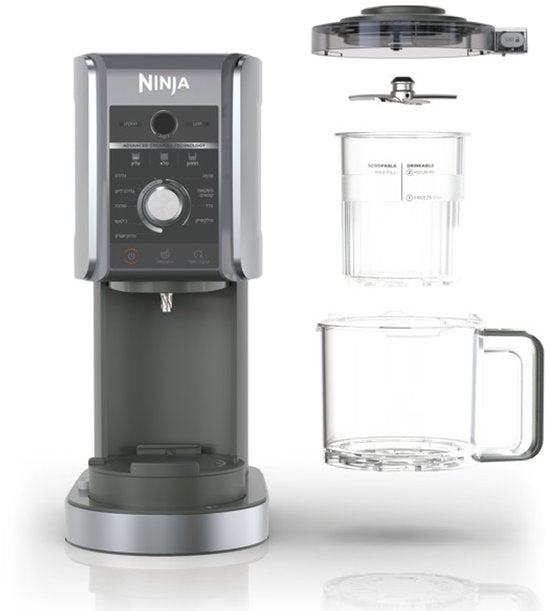 Ninja CREAMi Deluxe Eismaschine NC502EU – 10 Programme – Schwarz – 1,4 l – Zur Zubereitung von Eis, Sorbet, Gelato und Milchshakes – Inklusive 2 Bechern