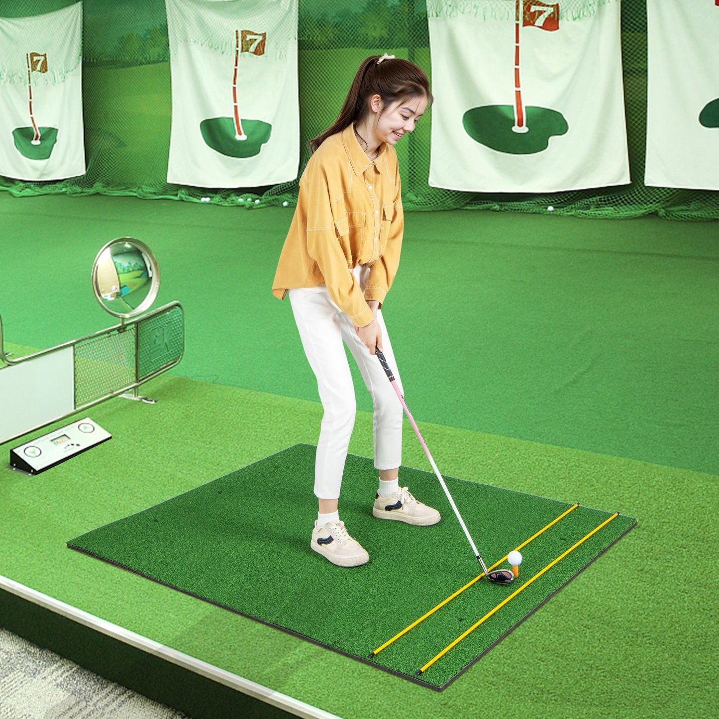 Premium-Golf-Übungsmatte 3-in-1 - Synthetisches Gras - Realistisches Spielerlebnis für Zuhause oder die Driving Range