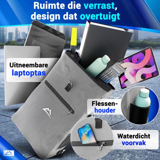 Nextcover 3in1 Gepäckträgertasche - wasserdichter Rucksack und Umhängetasche 25L - PVC frei