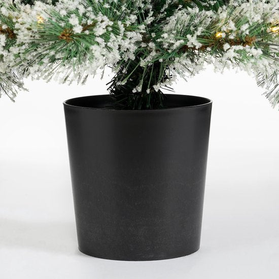Black Box Trees Vandans Kunstweihnachtsbaum mit Beleuchtung H120 x Ø60 cm – Kunstbaum mit Weihnachtsschmuck – Kunstweihnachtsbaum mit verschneiten Zweigen – Grün