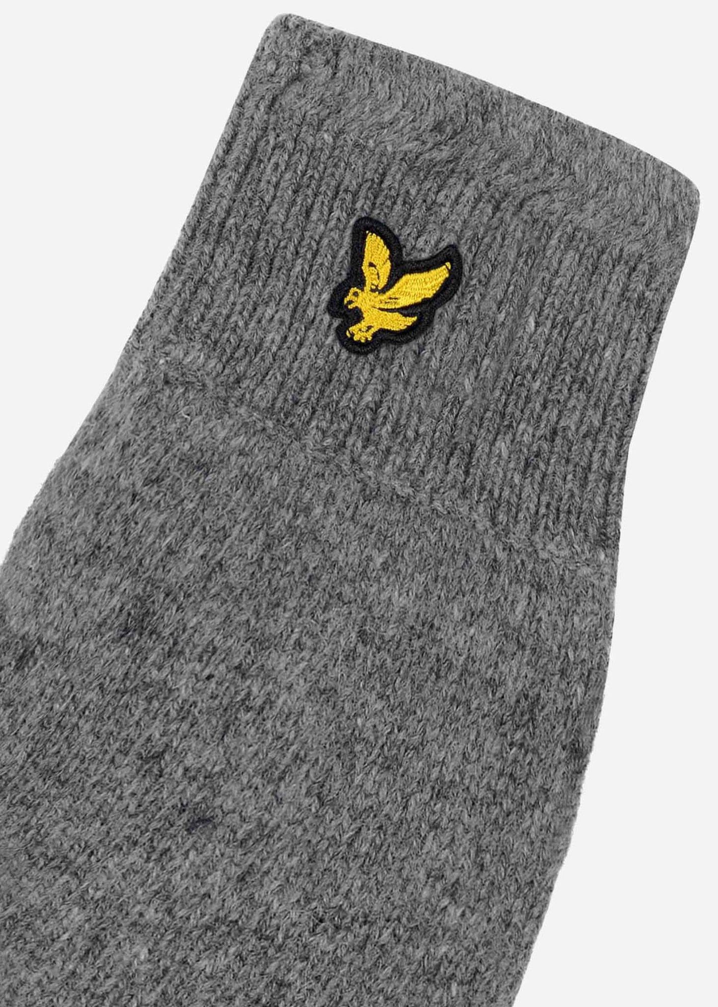 Lyle & Scott Racked Rib Handschuhe – Mid Grey Marl