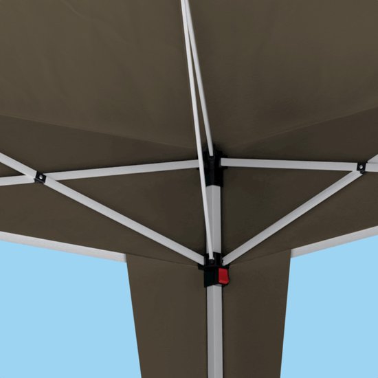 LifeGoods - Partyzelt - Pavillon - 3x3 m - faltbar - wasserdicht - inkl. Tragetasche mit Rädern - Beige