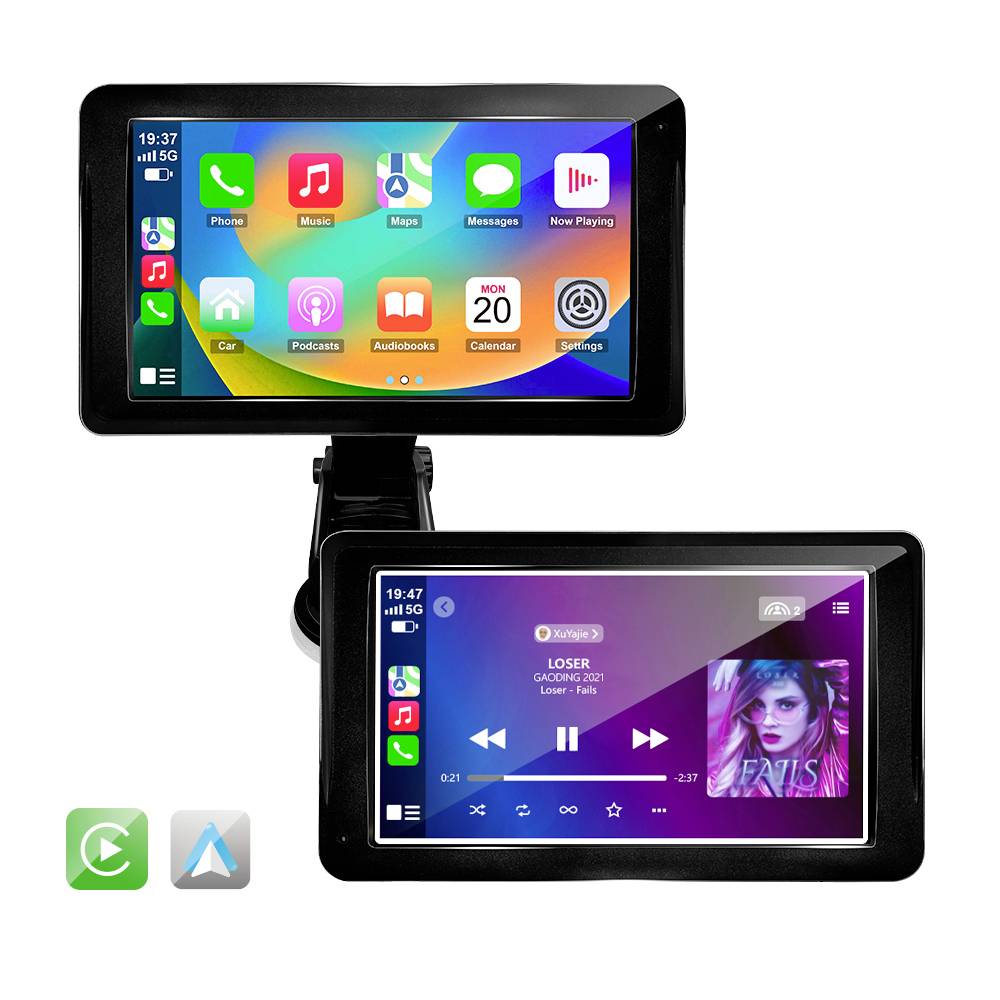 Technaxx TX-320 Kabelloses CarPlay- und Android Auto-Display – Schwarz – 7-Zoll-Touchscreen – Bluetooth 5.0 – WLAN – 19 x 11,1 x 3,7 cm