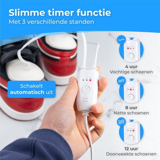 Nuvance - Schuhtrockner - Schuhtrockner mit Timer - Schuherfrischer - Trocknungsfunktion - Weiß