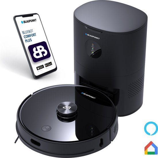 Blaupunkt Bluebot Comfort Plus - Staubsaugerroboter mit Wischfunktion - Leert sich automatisch - Lasernavigation