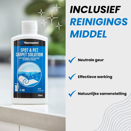 Vacmaster Easyclean Fleckenreiniger – Teppichreiniger – Sofa-Reiniger – Möbelreiniger – Sesselreiniger – Neues Modell – Wasserstaubsauger – Matratzenreiniger – Reinigungsgerät – Textilreiniger – SCB0501