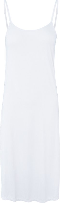 Damen Slip Dress - Nachtkleid - Schlafkleid - Antistatisch - Weiß - Mikrofaser - Lang (120CM) - Größe 2XL/3XL