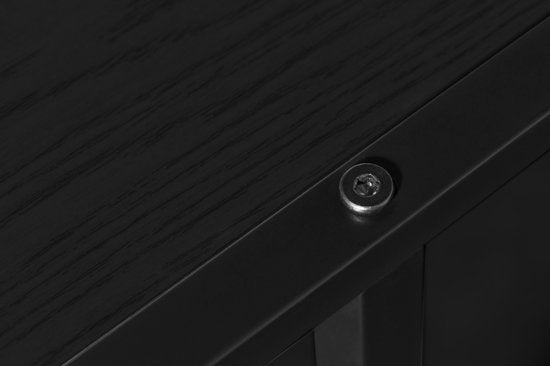 Lifa Living - Offener Wandschrank Saint-Tropez - Schwarz - MDF & Metall - 7 Einlegeböden - Kapazität 55 kg - Funktional & stilvoll - Asymmetrisches Design - 82 x 34 x 175 cm