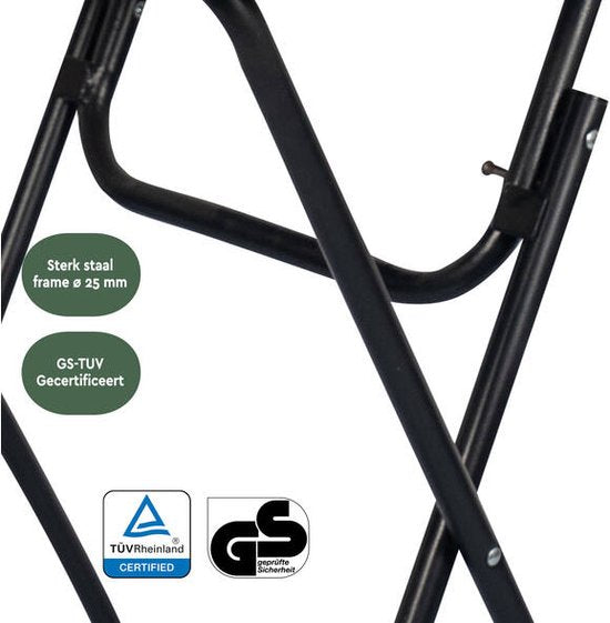 BRASQ Bartisch Schwarz ø80 x 110 cm - Stehtisch - Klapptisch - klappbar aus Kunststoff und Metall für den Innen- und Außenbereich