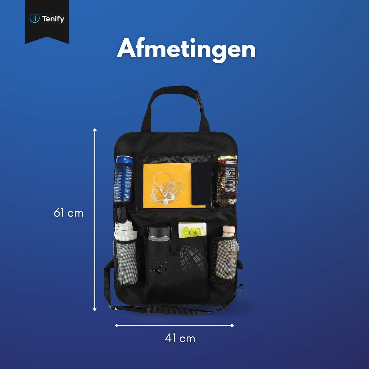 Premium Luxury & Sturdy Car Organizer mit Tablet-Halterung - 1 Stück - Extra Storage - Protector - Autositz - Zubehör