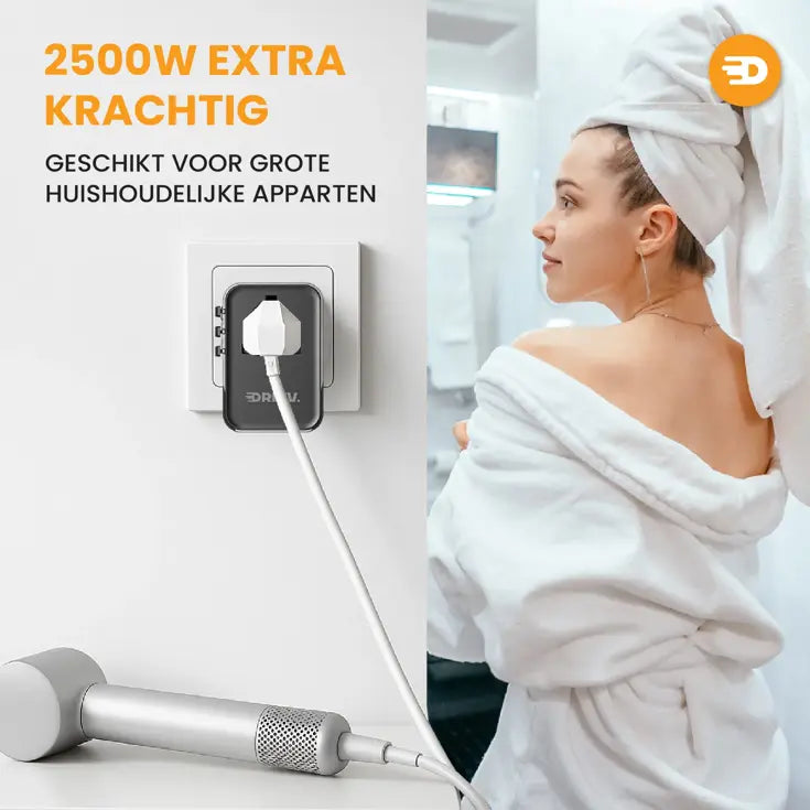 Drivv. Universeller USB-C-Reiseadapter mit 45 W – für über 180 Länder – 3x USB-C & 2x USB-A – kompakter Reiseadapter