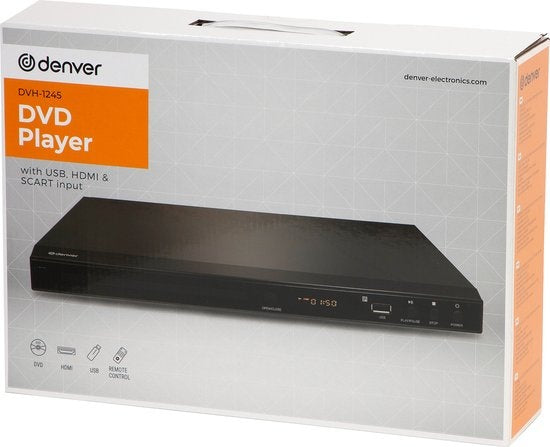 Denver DVD-Player mit HDMI - Unterstützt FULL HD - CD-Player - Dolby Digital Decoder - USB / Scart - DVH1245- Schwarz