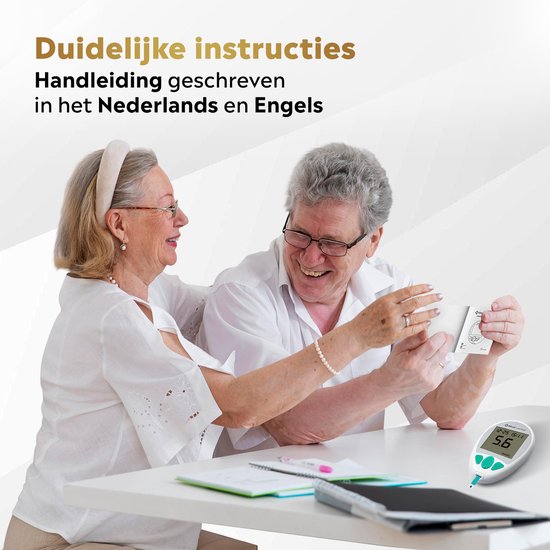 MostEssential Premium Blutzuckermessgerät Starter Kit - Blutzuckermessgerät - Diabetes Messgerät - Alles in einem Set - Inklusive Aufbewahrungstasche, Stechhilfe, 10 Teststreifen & 10 Lanzetten