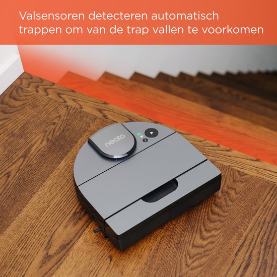 Neato® D10 Intelligenter Staubsaugerroboter - Echter HEPA-Filter und Laser Mapping Navigation - Steuerung über App - 300 Minuten Laufzeit mit automatischer Aufladung und Wiederaufnahme - Silbergrau