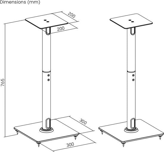 VDD Gaming Speaker Stand - Universal Speaker Stand - Bodenständer - Lautsprecherständer - 2er-Set - 76,5 cm hoch - 25 kg belastbar