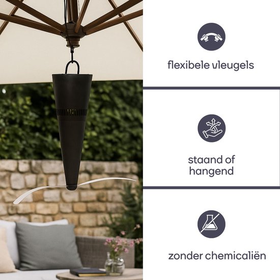Perel Fliegenschutz, elektrisch, reflektierende Lamellen, 35 m², schwarz