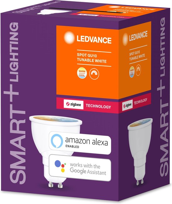 LEDVANCE LED-Reflektorlampe - Sockel: GU1- - einstellbar weiß - 27--...65-- K - 5 W - mattiert - SMART+ Spot GU1- einstellbar weiß