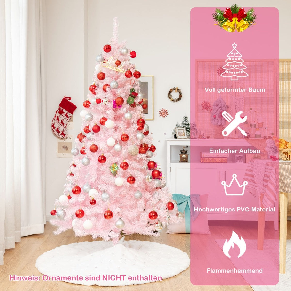 Coast 150 cm Rosa Weihnachtsbaum mit buntem Glitter