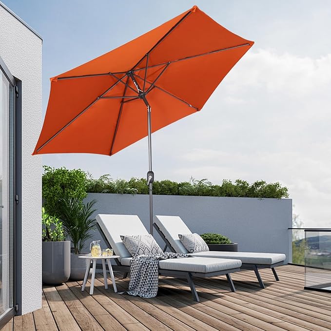 Angel Living Sonnenschirm - 300 cm - Terrassen-Sonnenschirm - Taupe - Aluminium - Polyester - UV50+