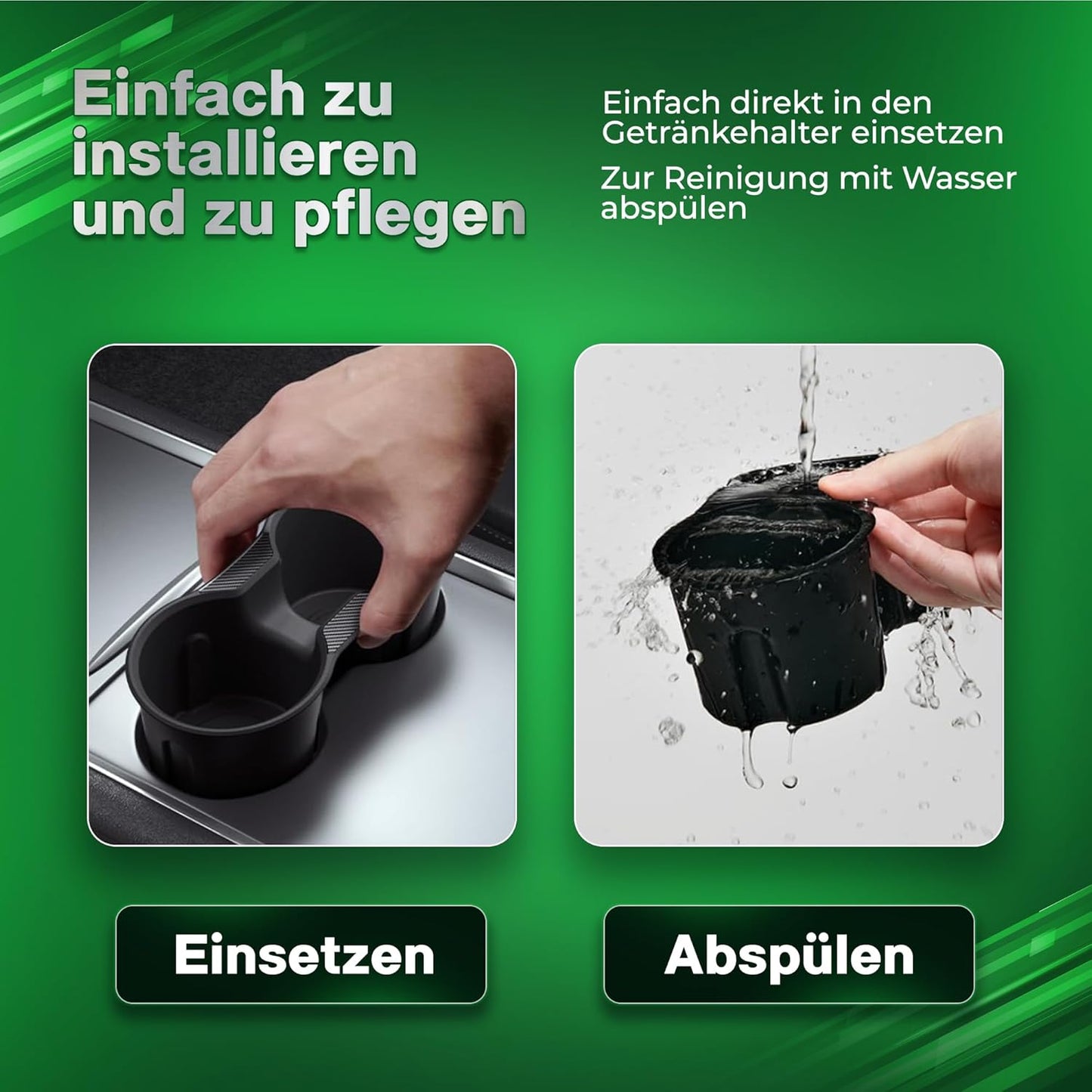 loonara Mittelkonsolen-Organizer-Set für Tesla Model 3 & Model Y - Schwarz