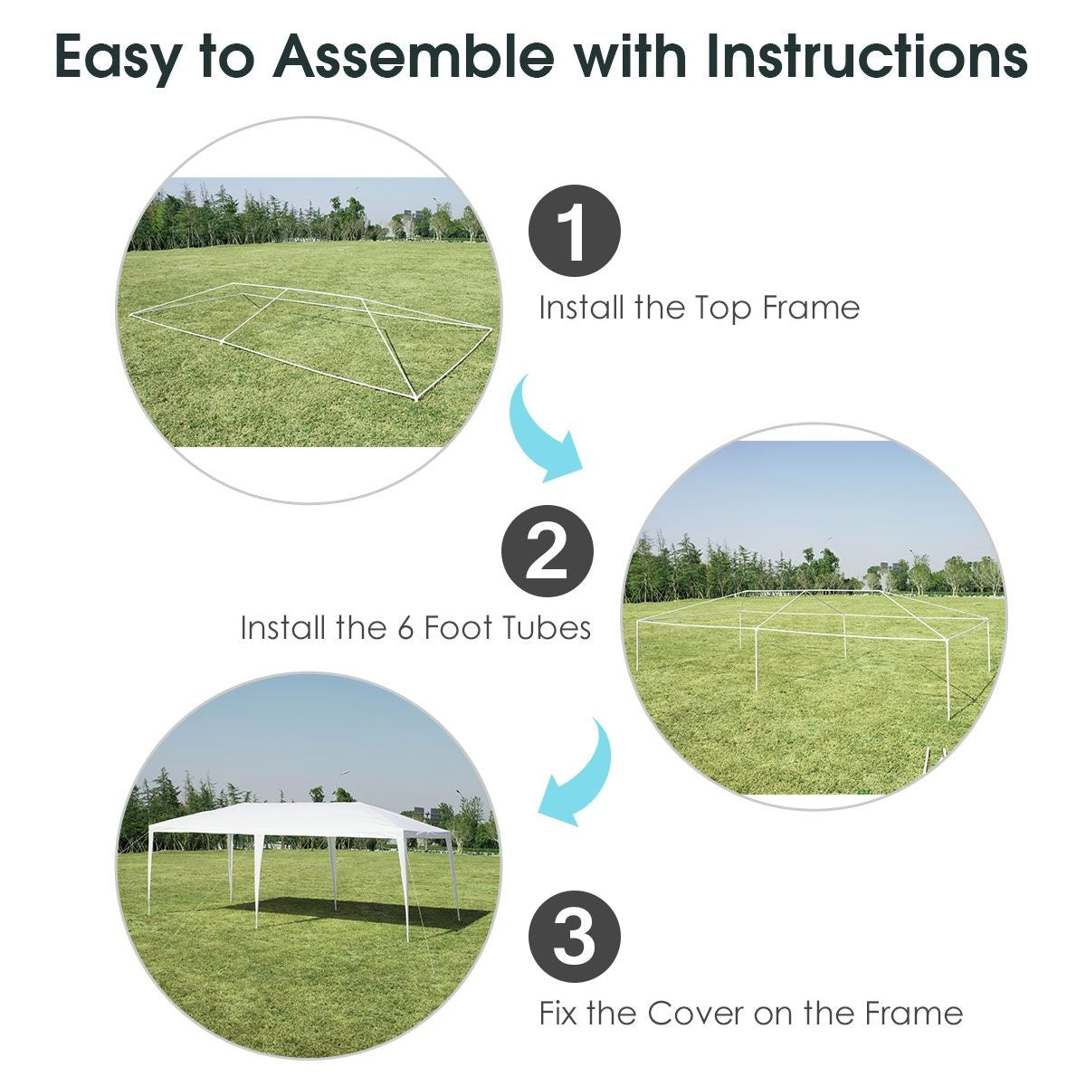 Küste Partyzelt Pavillon Wasserdicht - 3m x 6m - Weiß