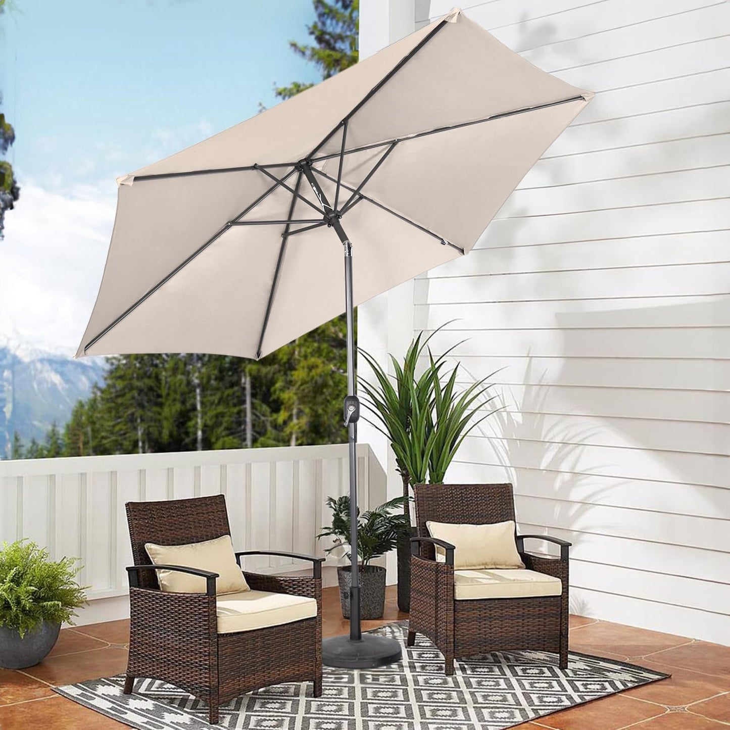 Angel Living Sonnenschirm - Ø300 cm - Kippbar - Creme